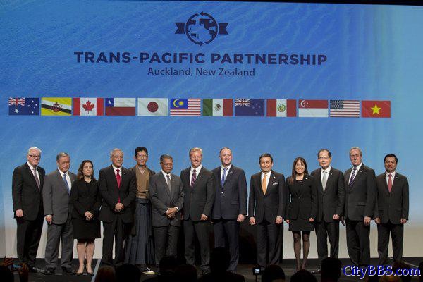 TPP12个成员国签订跨太平洋伙伴关系协定