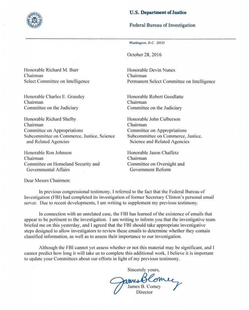 FBI重启邮件门调查 希拉里兵败如山倒