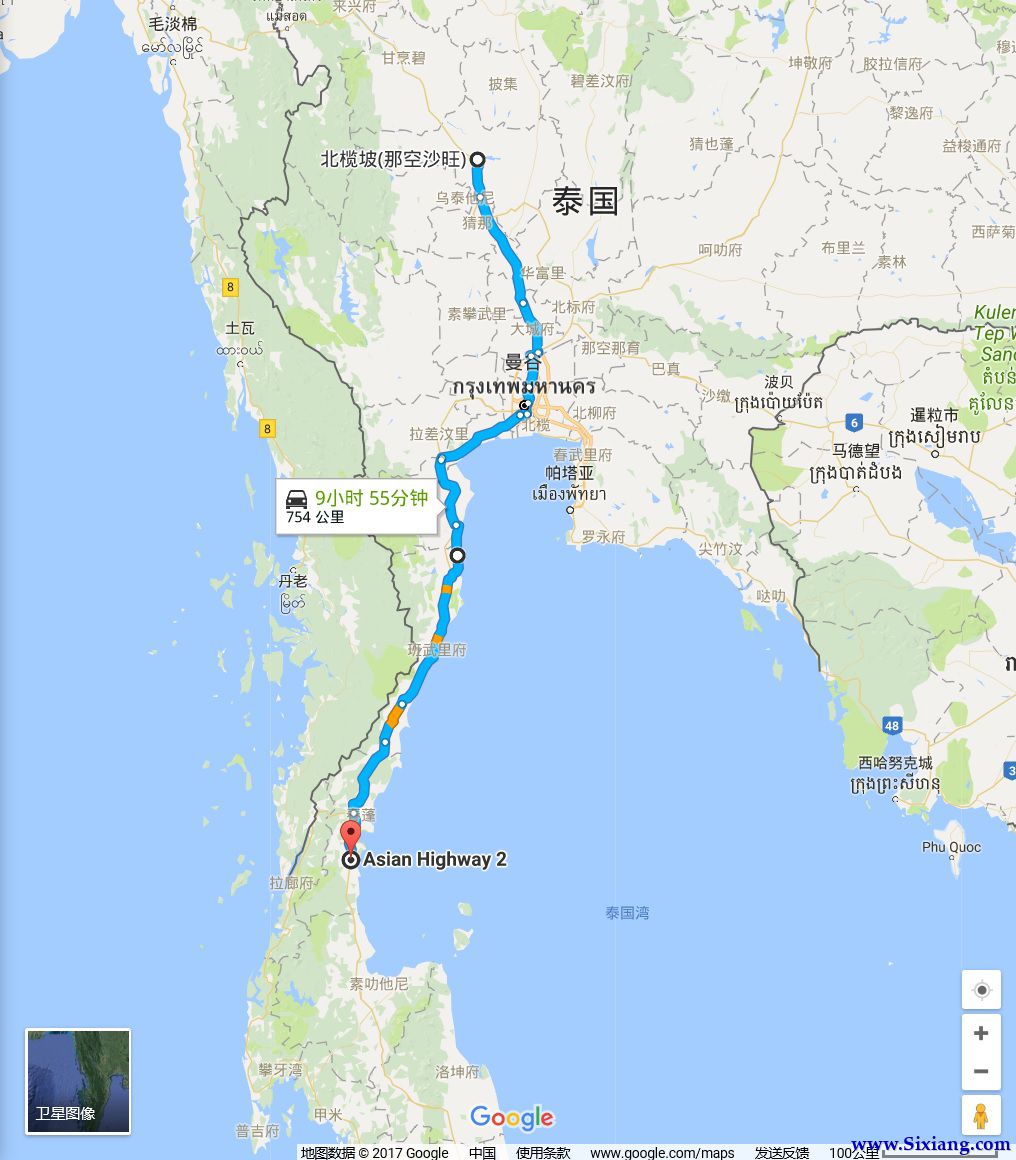 那空沙旺（Nakhon Sawan）到春蓬（Chun Phon）