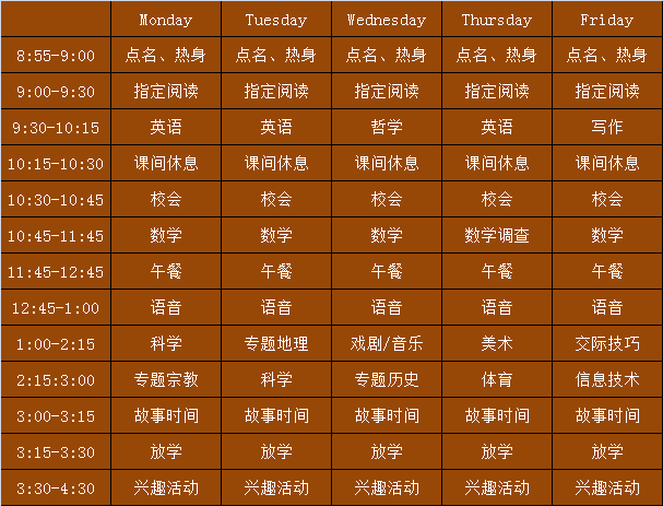 课表