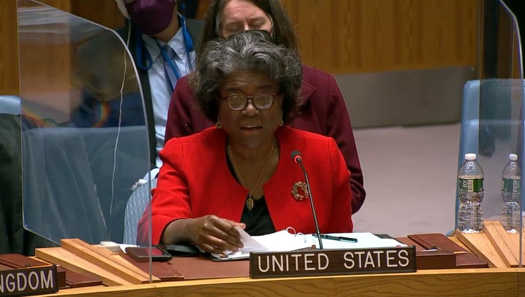 美国常驻联合国代表琳达·托马斯-格林菲尔德（Linda Thomas-Greenfield）