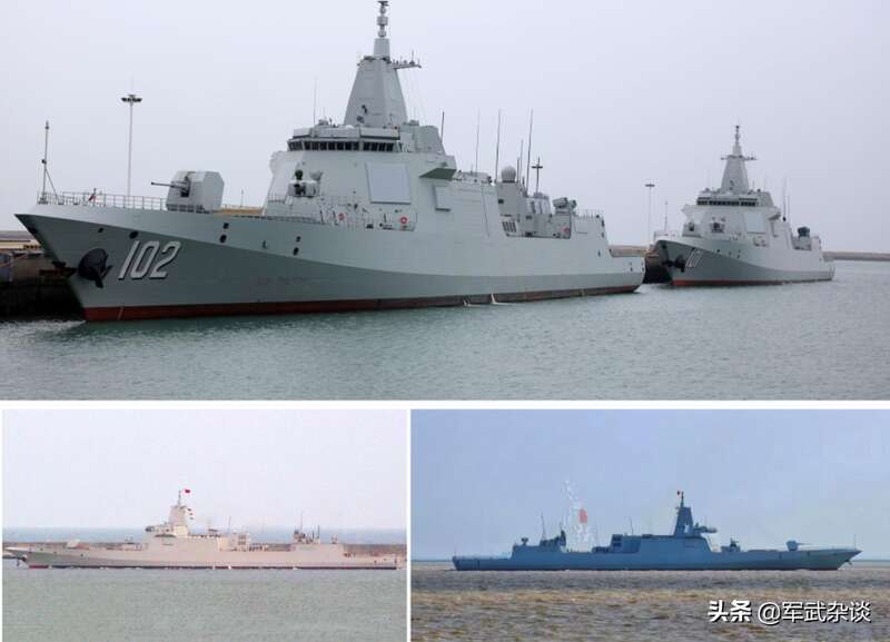 北海舰队此前公开展示了自己的4艘055大型导弹驱逐舰