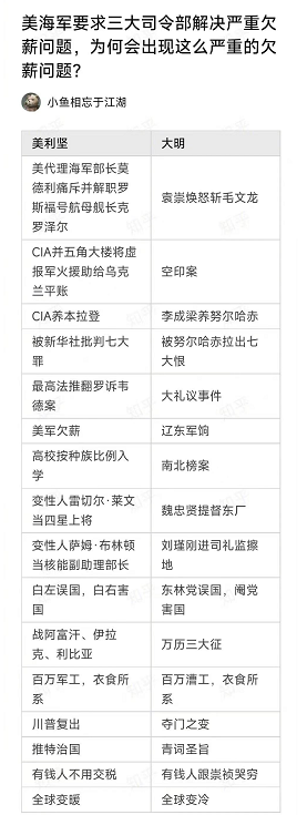 美国海军司令部要求解决严重欠薪问题