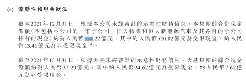 恒大公告曾披露“资不抵债”