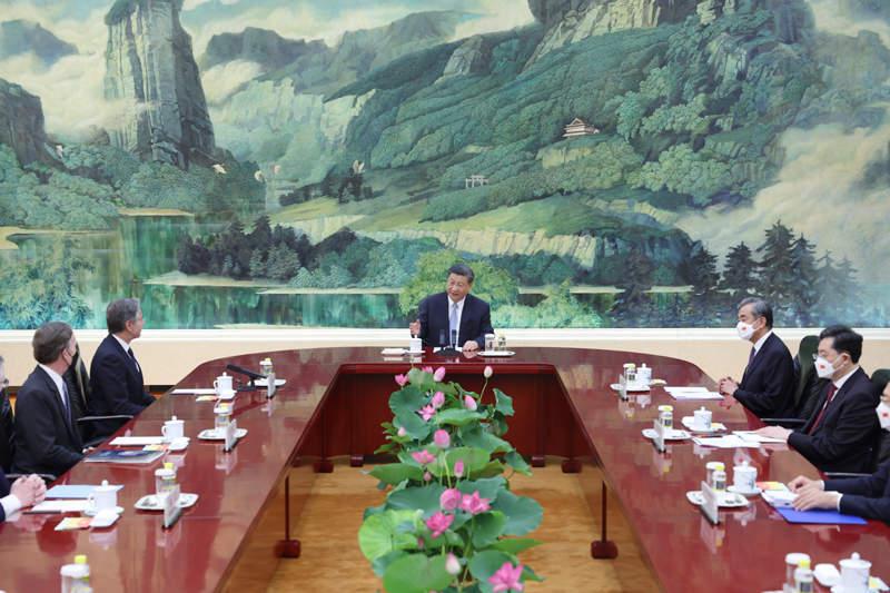 习近平主席礼节性会见布林肯国务卿