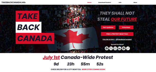 夺回加拿大 （Take Back Canada）全国性示威游行活动
