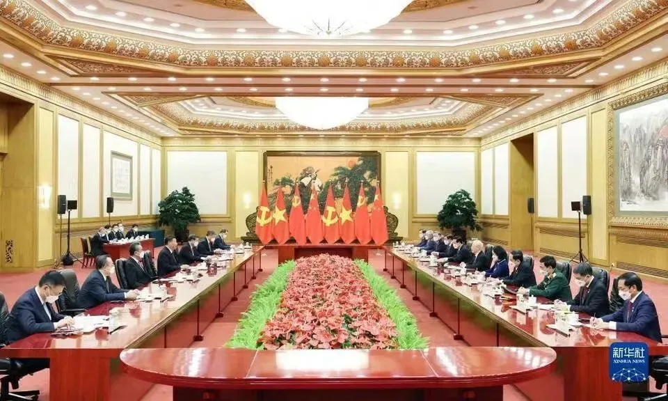中越领导人举行双边会谈