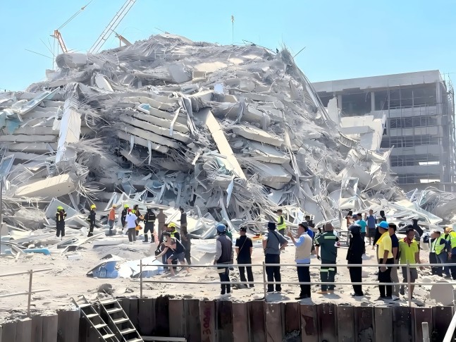 泰国一在建建筑倒塌